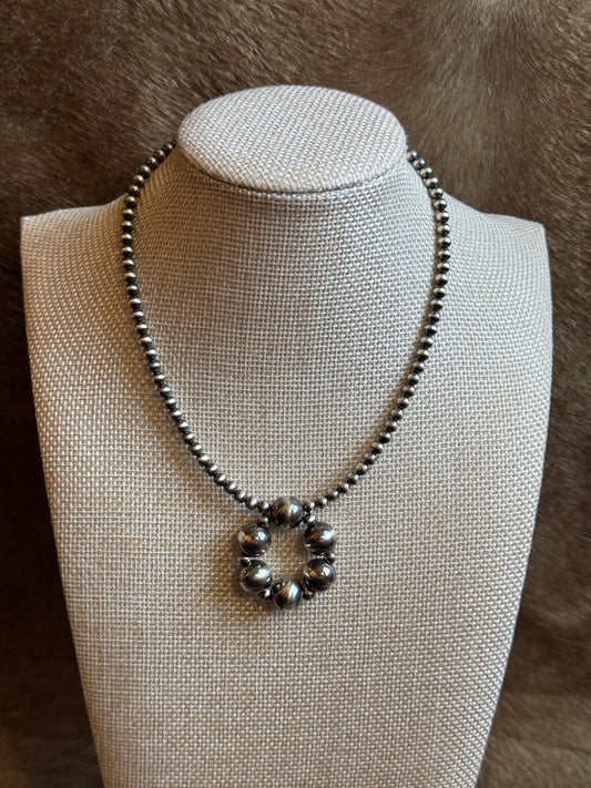 13.5-15" Sterling Pearl Single Loop Necklace