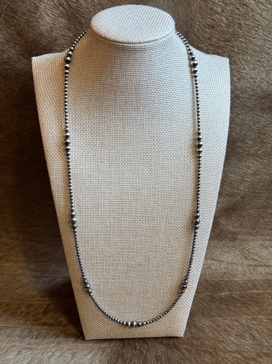 26-27" 3-6mm Sterling Pearl