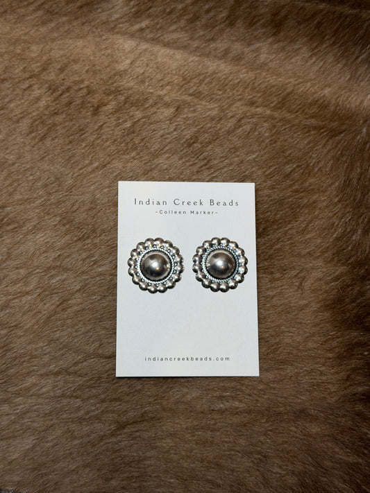 Large Sterling Bubble Concho Earrings