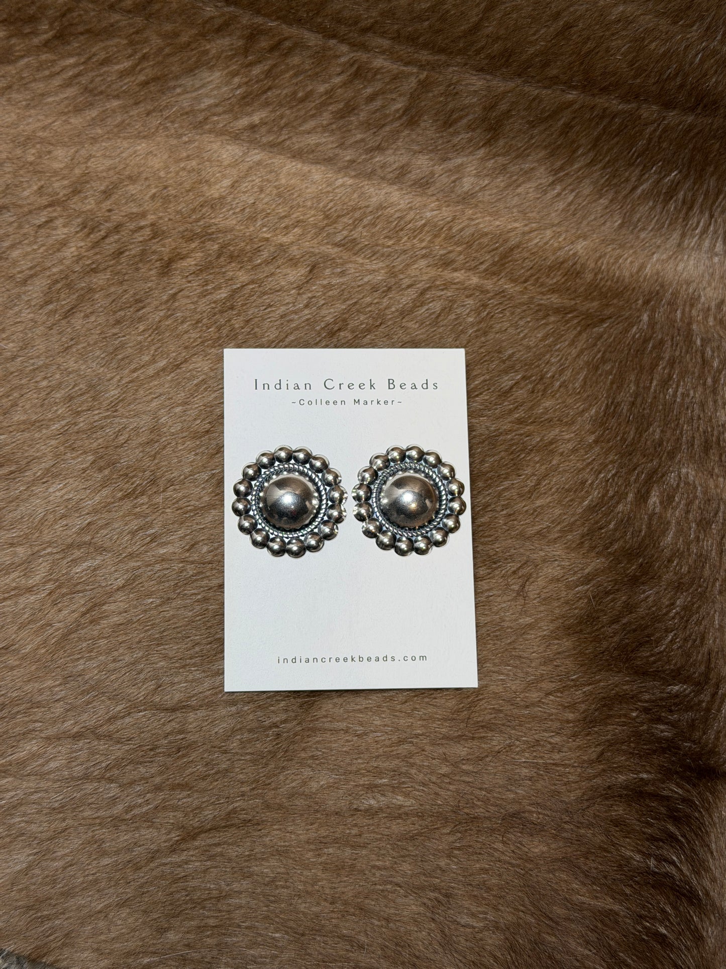 XLarge Sterling Bubble Concho Earrings