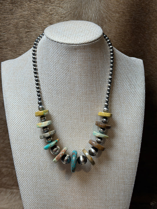 18-19.5" Pearl & Genuine Turquoise