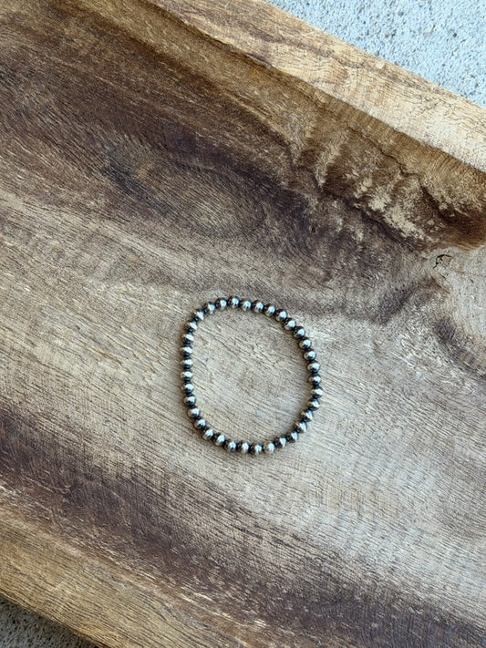 5mm Sterling Pearl Stretchy Bracelet