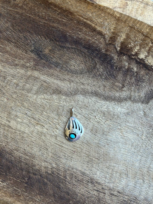Turquoise Bearpaw Pendant