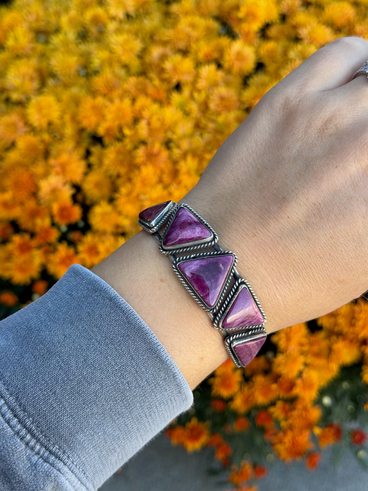 Purple Spiny Statement Cuff