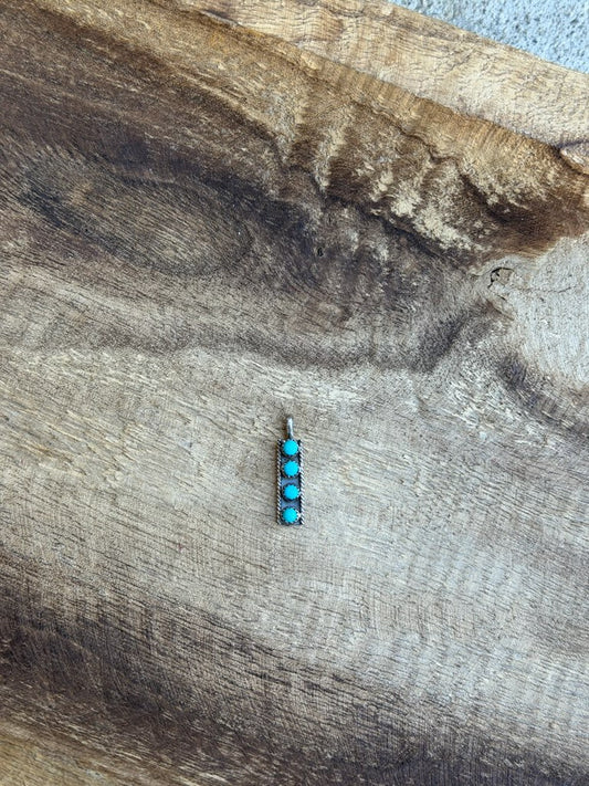 4 stone Turquoise Bar Pendant