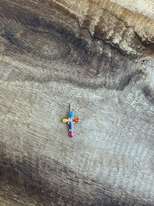 Multi Opal Cross Pendant