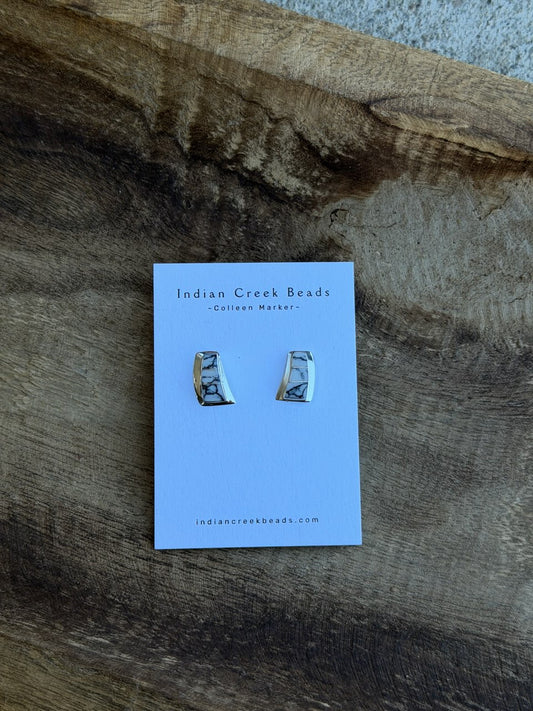 White Buffalo Inlay Earrings
