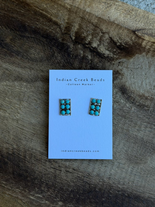 6 stone Kingman Turquoise Earrings