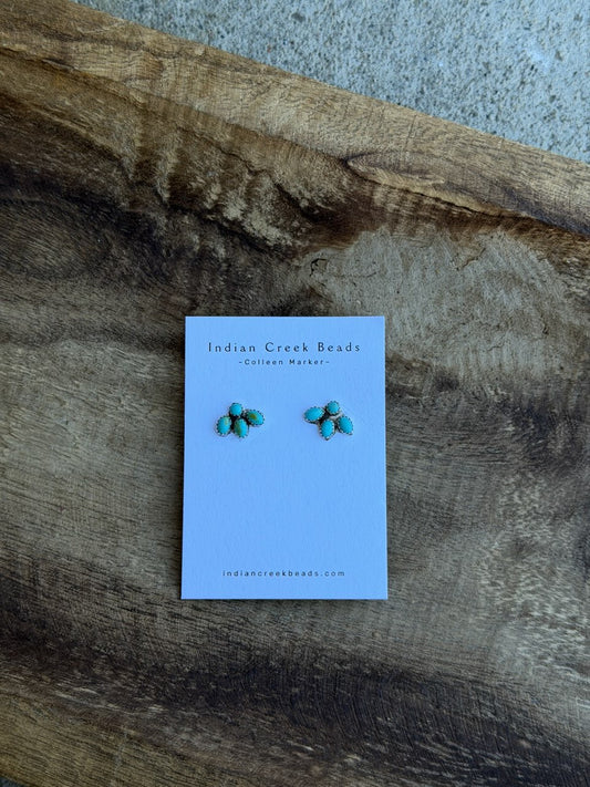 Mini Turquoise Cluster Earrings