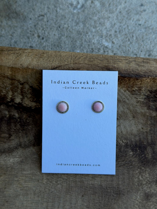Pink Conch 8mm Studs