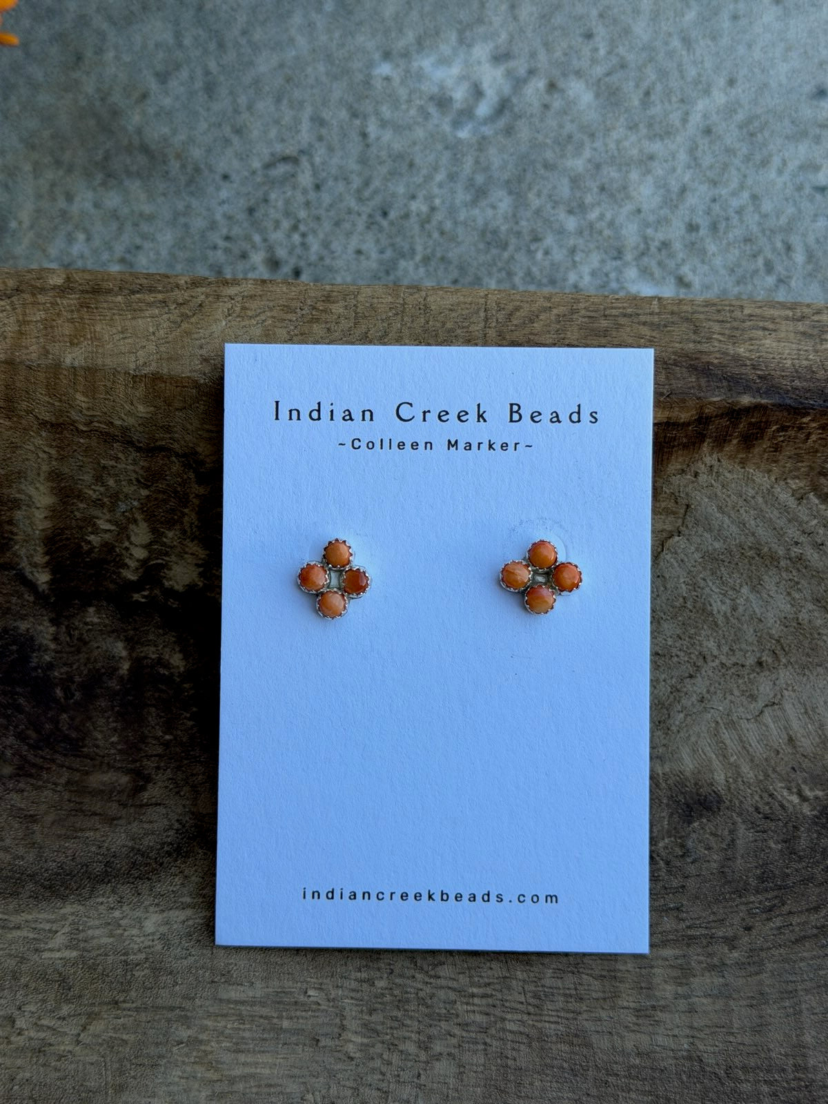 4 stone Orange Spiny Studs