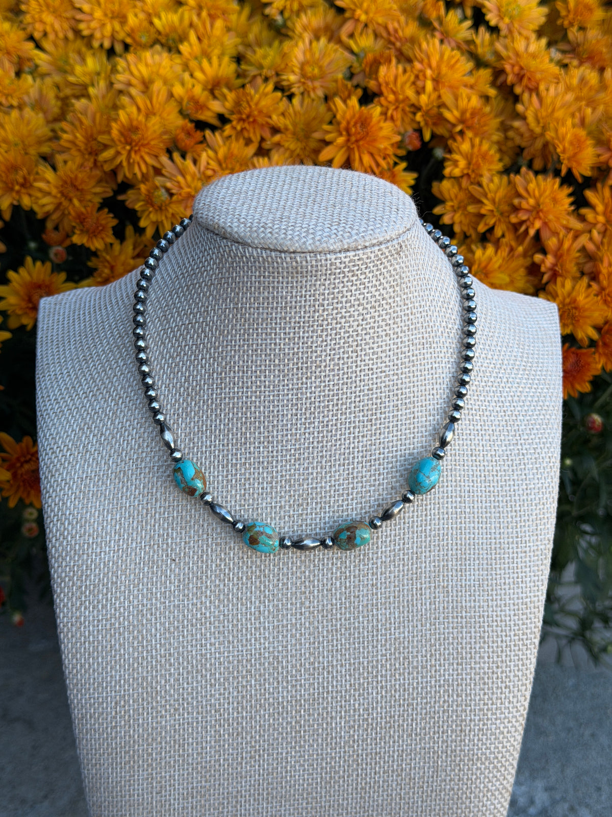 13-14.5" Pearl & Turquoise