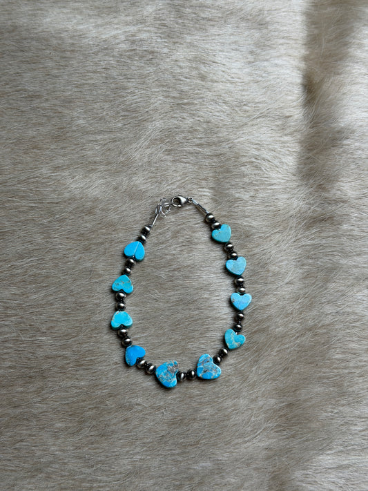 7-7.5" Turquoise Hearts