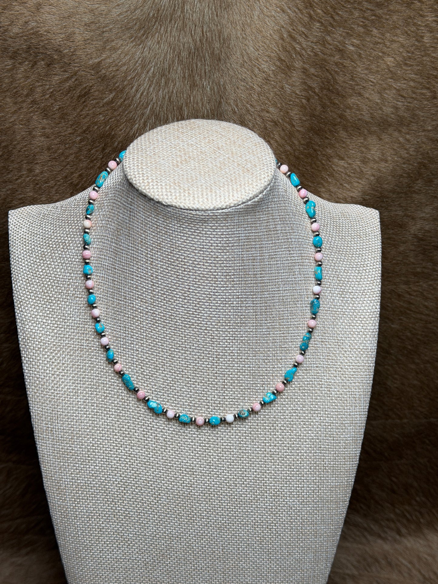 16-17.5" Pink Conch & Blue Ridge Turquoise