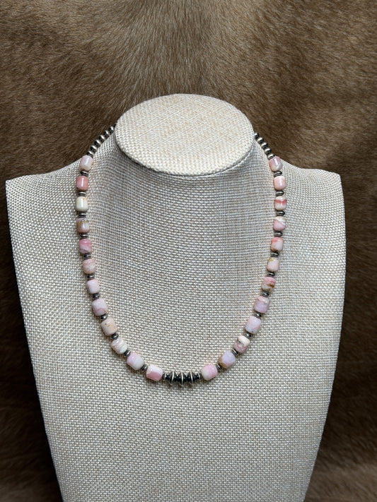 16.5-18" Pink Opal & Pearl