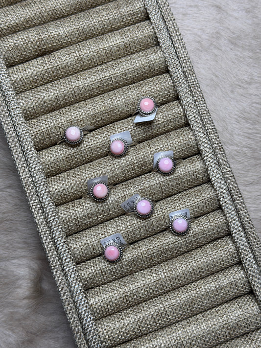 Pink Conch Dainty Stacker Ring