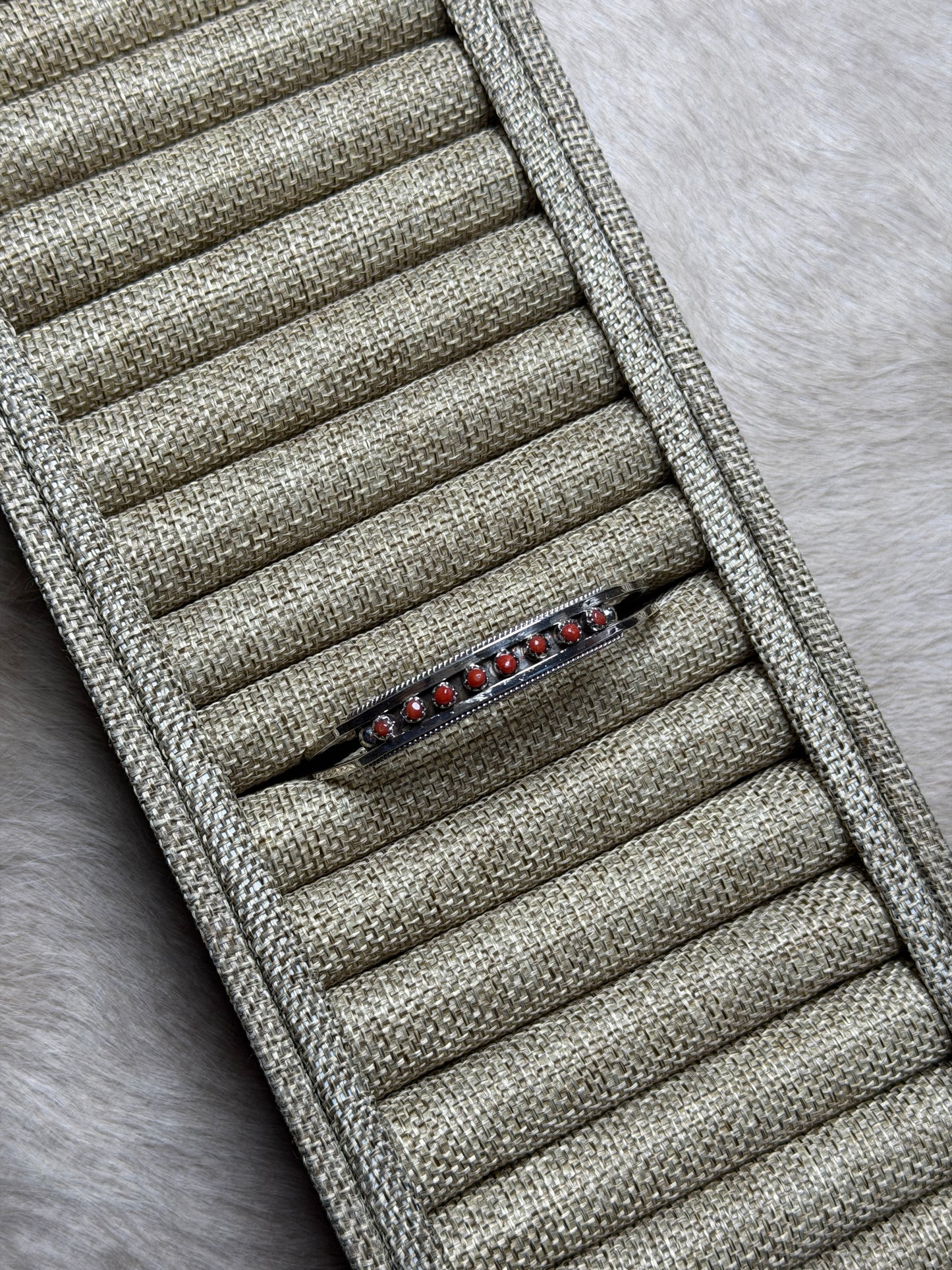 Zuni Coral Stacker Cuff