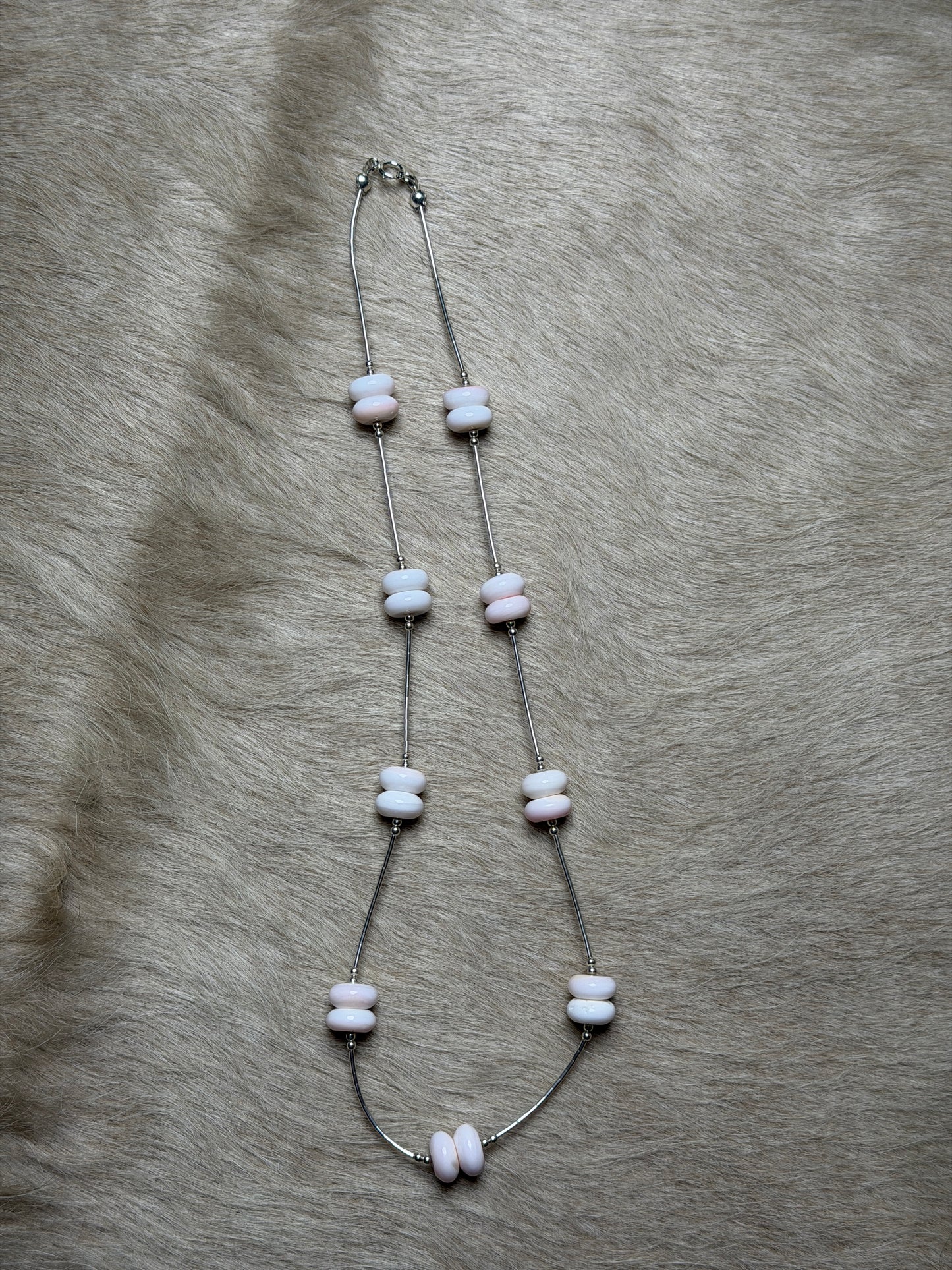 16" Liquid Silver & Pink Conch