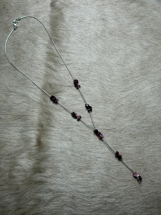 Purple Spiny Liquid Silver Lariat