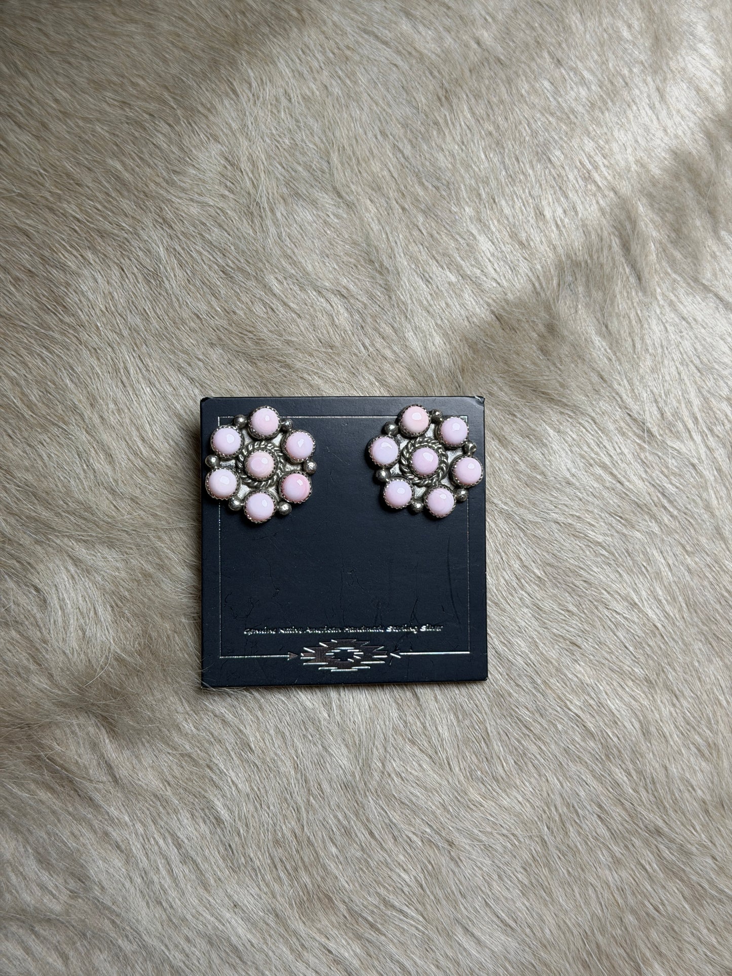 Pink Conch Cluster Earrings