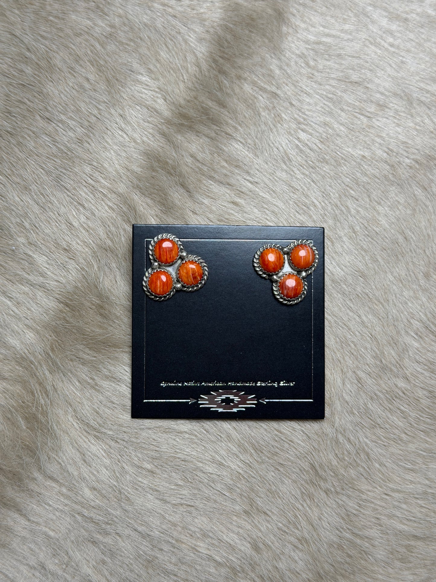 3 Stone Spiny Earrings