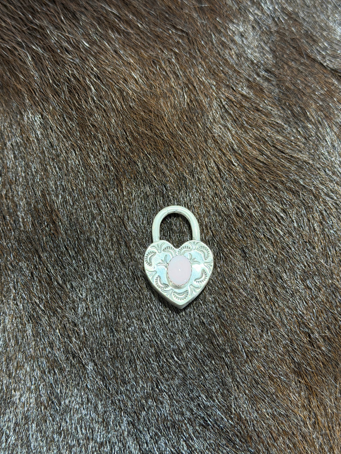 Pink Conch Heart Locket Pendant
