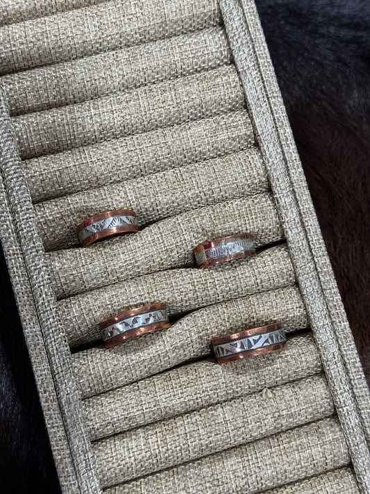 Copper & Sterling Stamped Ring