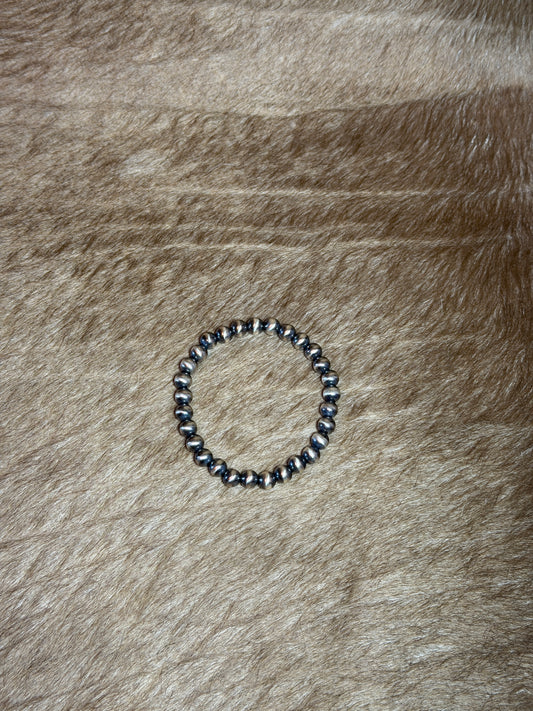 6mm Sterling Pearl Stretchy Bracelet