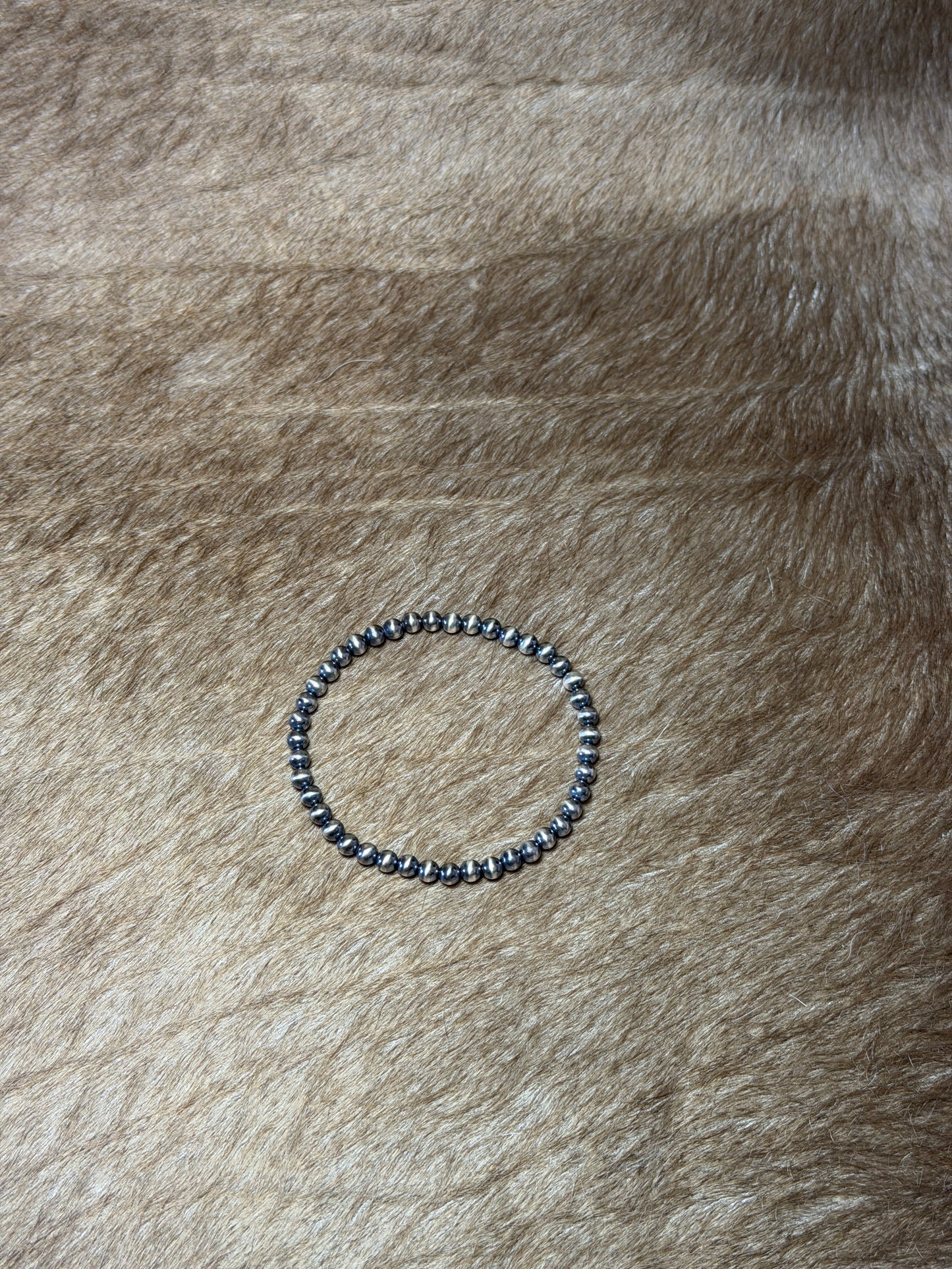 4mm Sterling Pearl Stretchy Bracelet