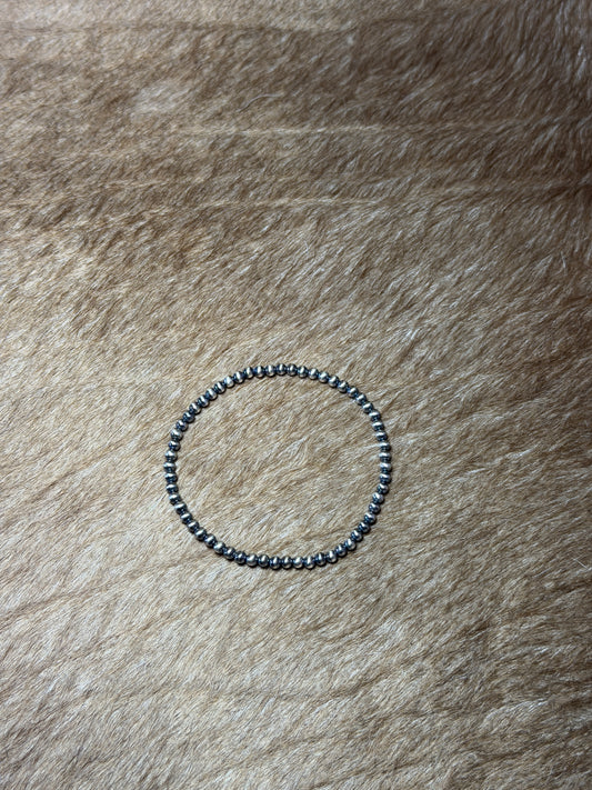 3mm Sterling Pearl Stretchy Bracelet