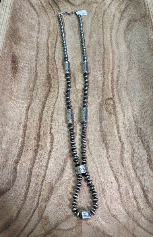 24-26" Sterling Pearl Barrel Bead Jacla