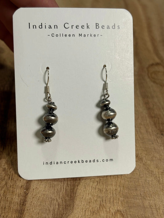 Sterling Pearl & Saucer Dangle Earrings