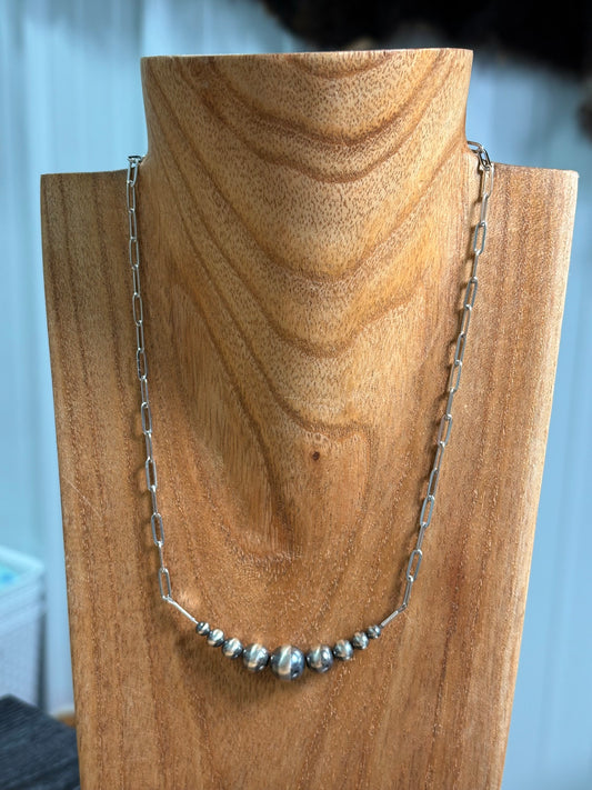 16" 4-10mm Bar Necklace