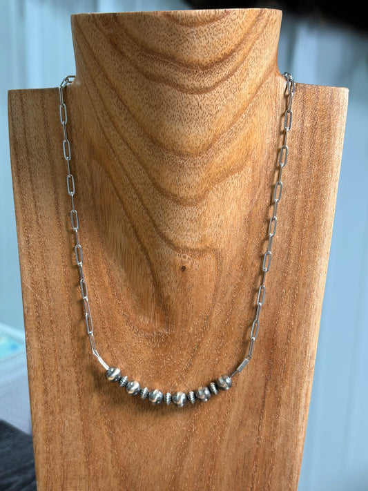 16" 7mm Pearl & Saucer Bar Necklace