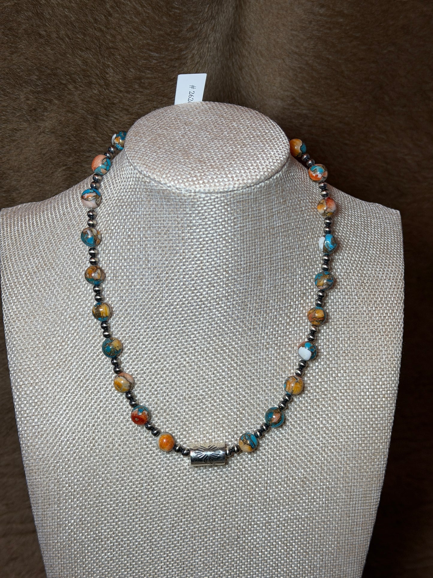 17-18.5" Kingman Spiny & Barrel Bead