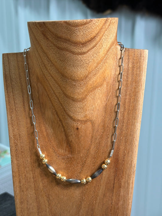 16" Gold, Torpedo Bar Necklace