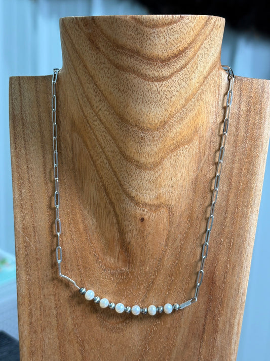 16" Dainty Freshwater Bar Necklace