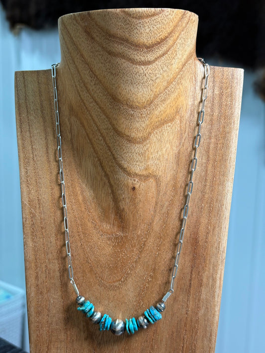 18" Kingman Turquoise Bar Necklace