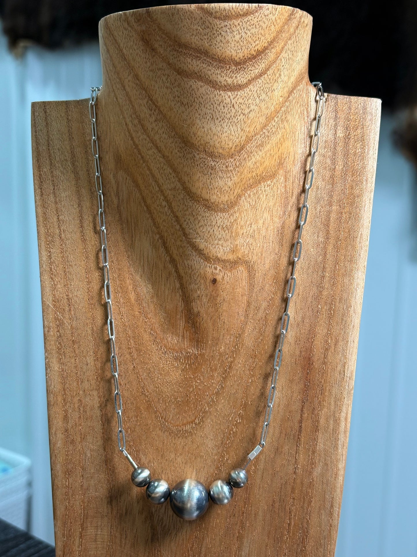 18" 10-18mm Pearl Bar Necklace