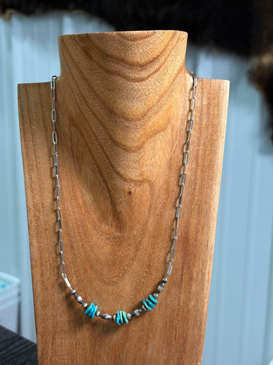18" Kingman Turquoise Bar Necklace