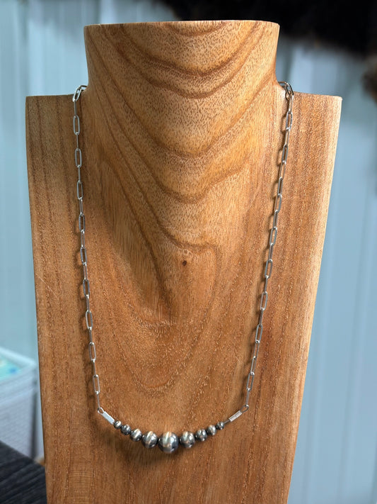 18" 4-10mm Pearl Bar Necklace
