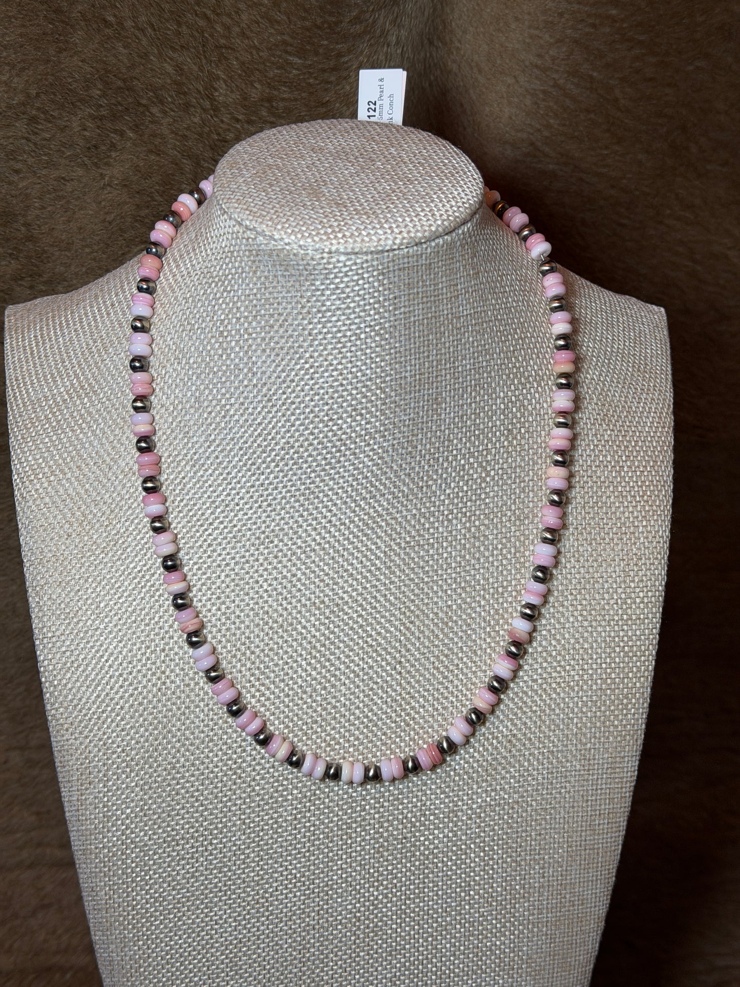 18.5-20" Pink Conch & 5mm Pearl