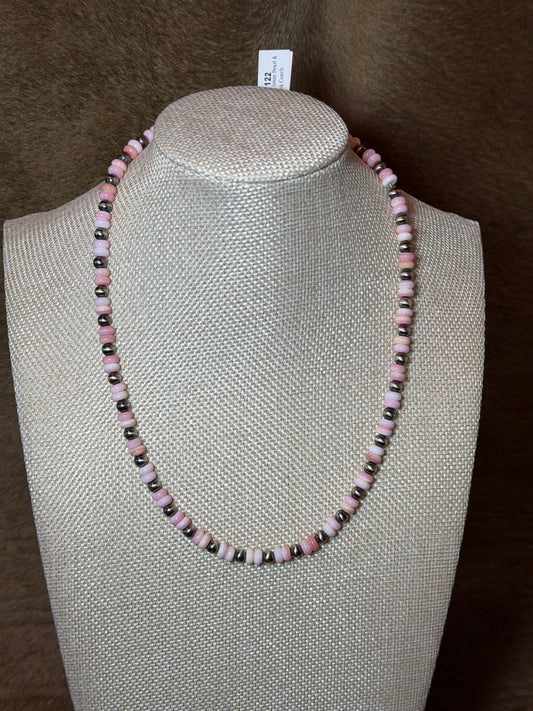 18.5-20" Pink Conch & 5mm Pearl