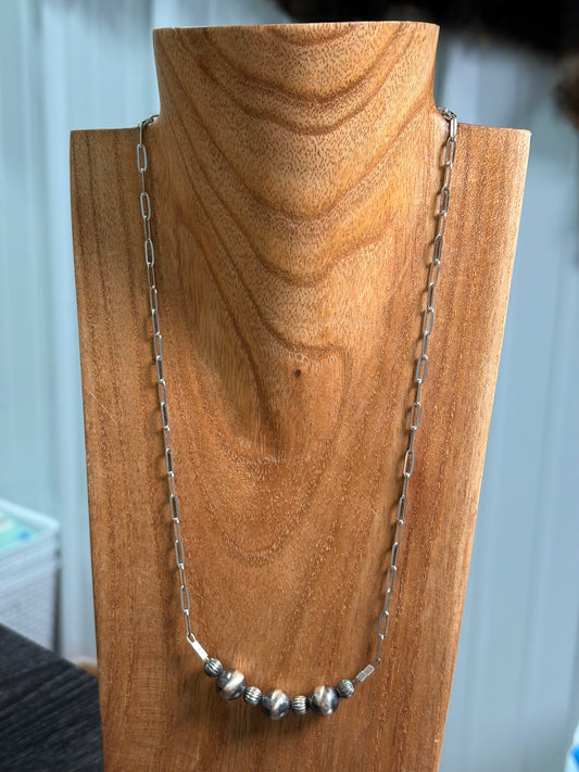 20" 8 & 10mm Pearl Bar Necklace