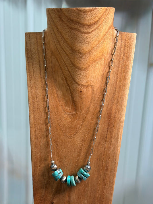 20" Turquoise Bar Necklace