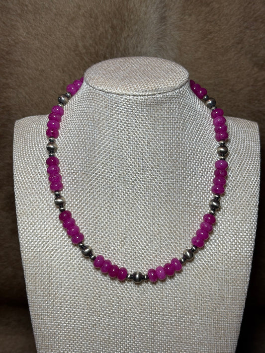 15.5-17.5" Hot Pink Quartz