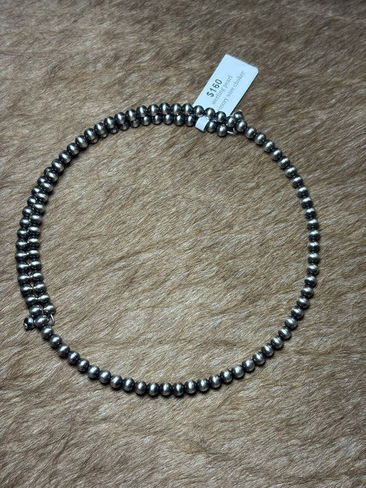 Sterling Pearl Memory Wire Choker