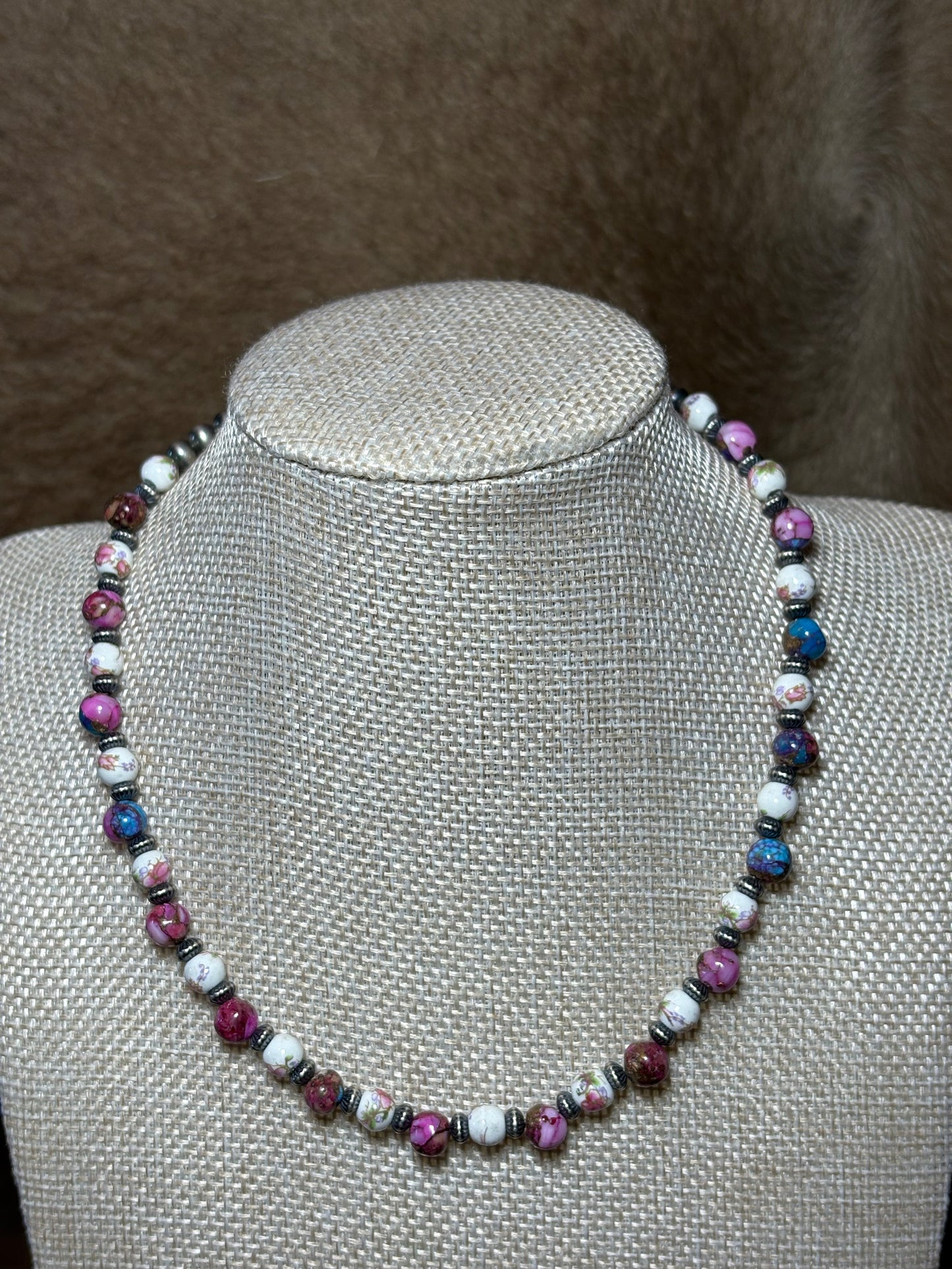 14.5-16" Purple Dahlia & Floral China