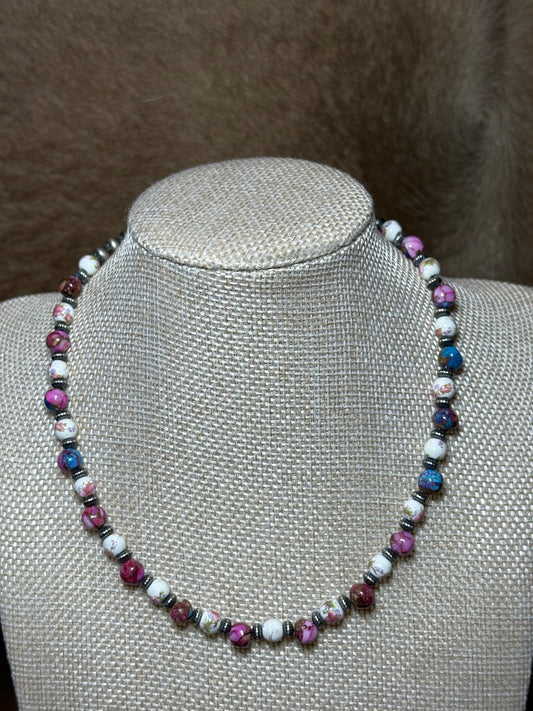 14.5-16" Purple Dahlia & Floral China