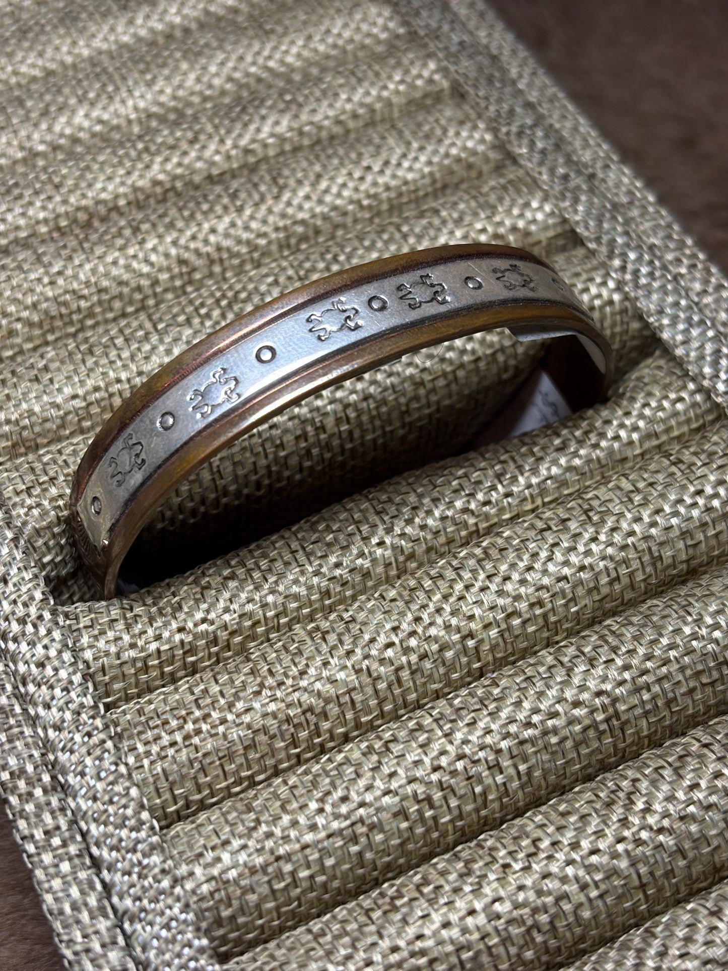 Copper & Sterling Frog Cuff